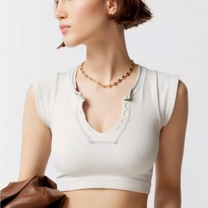 URBAN OUTFITTERS white mini crop top.